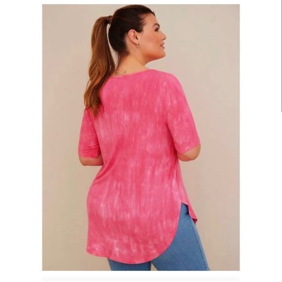TORRID Pink Tie Dye Strappy T Shirt - Picture 3 of 8